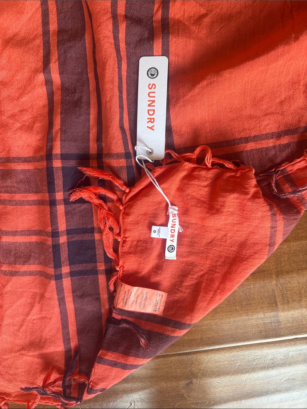 NWT SUNDRY Pareo/Scarf with fringe